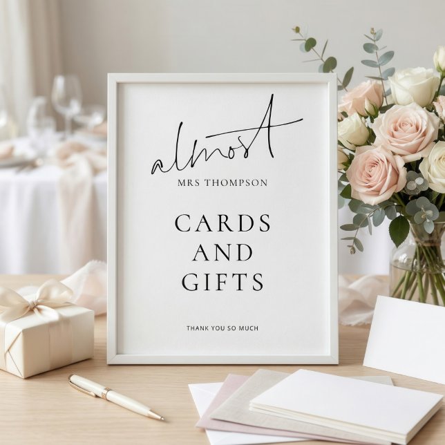 Moderne Almost Mrs Karten Geschenke Schild Jungges (Von Creator hochgeladen)