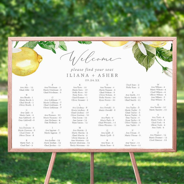 Moderne Alphabetische Seekarte Lemon Garden Poster (Von Creator hochgeladen)