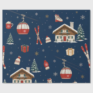 Moderne Alpine Après-Ski Weihnachten Mitternacht S Geschenkpapier