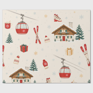 Moderne alpine Après-Ski-Weihnachts-Winter-Crea Geschenkpapier