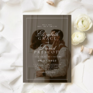 Moderne alte Geld-Foto-Overlay-Hochzeit Einladung