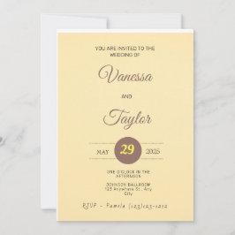 Moderne Amber Yellow Wedding Einladung