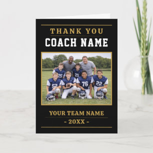 Moderne American Football Team Foto Coach Dankeskarte