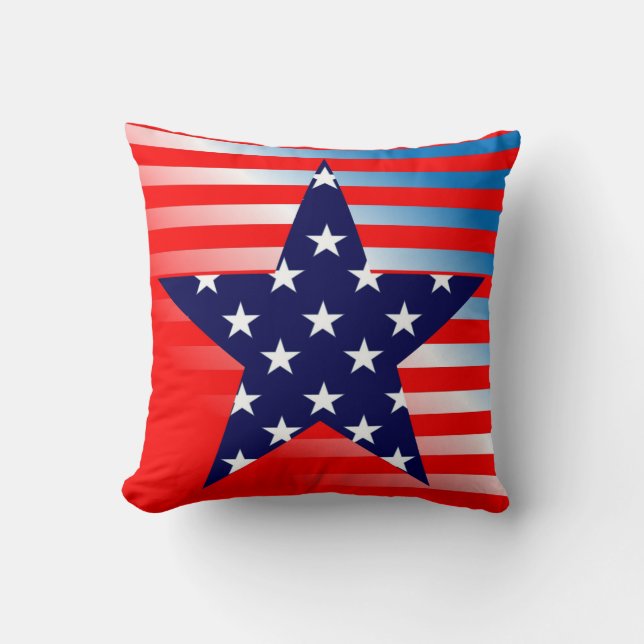Moderne amerikanische Flagge Kissen (Vorderseite)