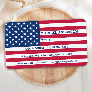 Moderne amerikanische Flagge Personalisiert Patrio Visitenkarte