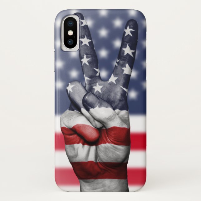 Moderne amerikanische Flagge und Flügel Case-Mate iPhone Hülle (Rückseite)