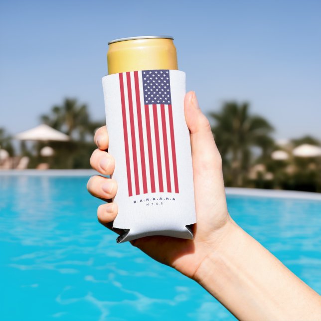 Moderne amerikanische Flagge US 4. Juli Sterne Str Selters Dosenkühler (In Situ Pool)
