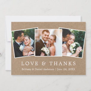 Moderne Amour Simple Merci 3 Mariage photo Kraft