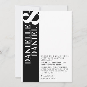 MODERNE AMPERSAND Typografie, einfach schwarz-weiß Einladung