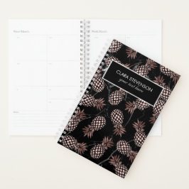 Moderne Ananas aus schwarzem Marmor Rose Planer