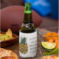 Moderne Ananas mit Aquarellfarbe & positives Zitat