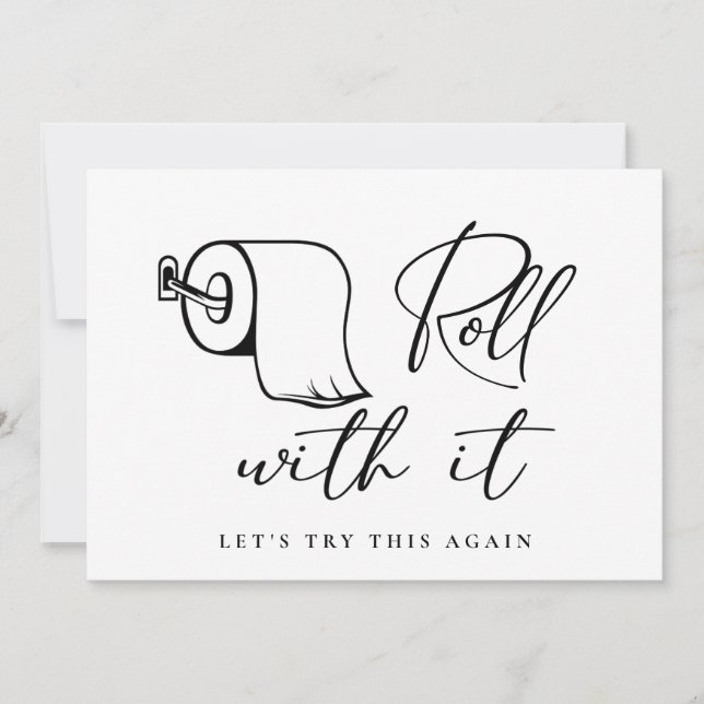 Moderne Änderung des Datums Zurückgestellt Stornie Einladung (Vorderseite)