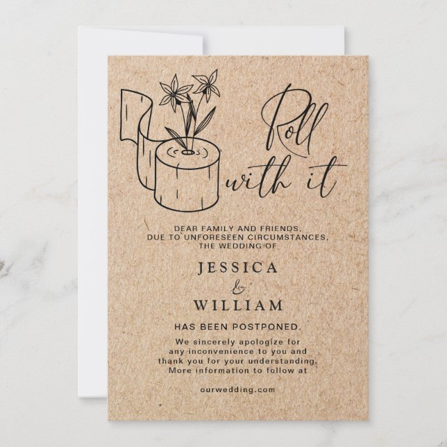 Moderne Änderung des Datums Zurückgestellt Stornie Einladung (Vorderseite)