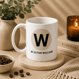 Moderne Anfangs-Tasse – „W steht für [Name]“-Desig Kaffeetasse