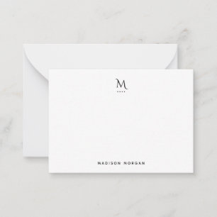 Moderne Anfangsbuchstaben Letterpress Einfach Schw Mitteilungskarte