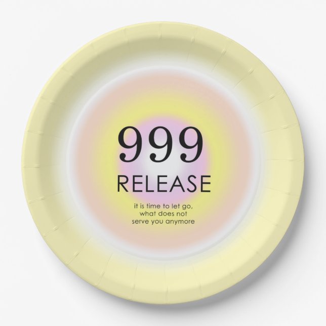 Moderne Angel Numerologie bedeutet 999 Pappteller (Vorderseite)