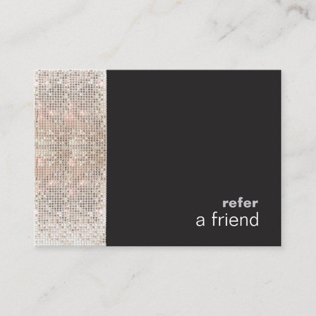 Moderne Angesagte IMITATE Sequins Salon Empfehlungskarte (Vorderseite)