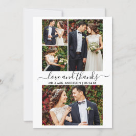 Moderne angesagte Kalligrafie Script Wedding 4 Fot Dankeskarte