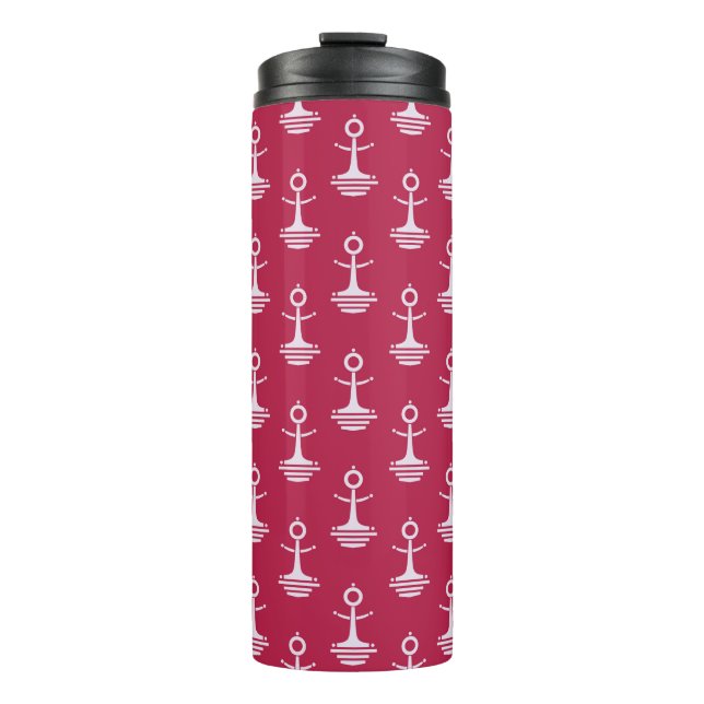 Moderne Anker Muster Thermosbecher (Vorderseite)