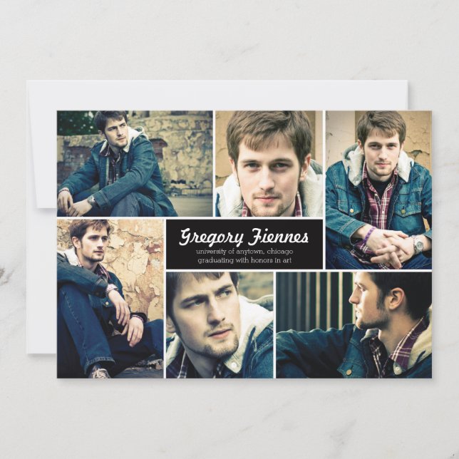 Moderne Ankündigung des 6-Foto-Abschlusses (Vorderseite)