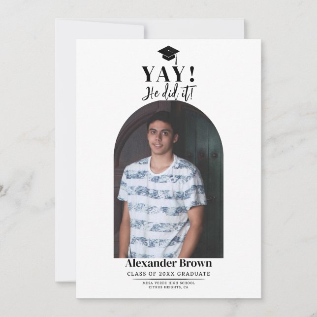 Moderne Ankündigung des Minimal Abschluss Foto (Vorderseite)