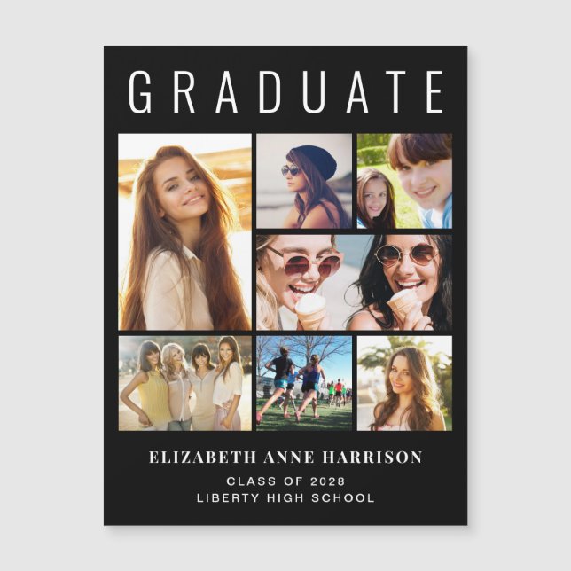 Moderne Ankündigung von 8 Foto Black Abschluss (Vorderseite)