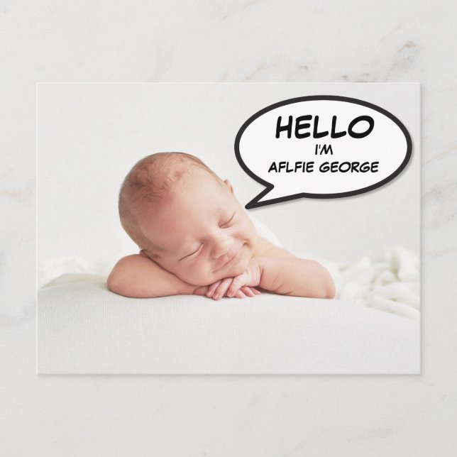 Moderne Ankündigung von Foto Baby Birth (Vorderseite)