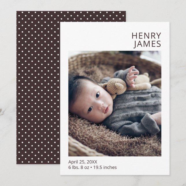 Moderne Ankündigung von Simple Boy Birth (Vorne/Hinten)