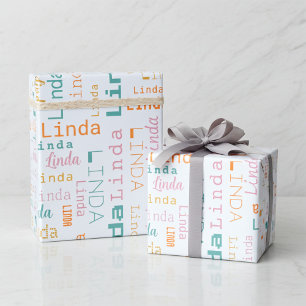 Moderne anpassbare 5-Buchstaben-Namen-Geschenkpapi Geschenkpapier