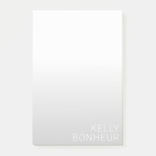 Moderne anpassbare Name Grauer Gradient Post-it Klebezettel