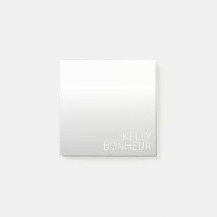 Moderne anpassbare Name Grauer Gradient Post-it Klebezettel