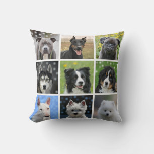 Moderne anpassbare Schwarzweiß-Fotos von Hunden Kissen