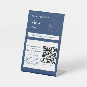 Moderne Ansicht-Menü-QR-Code-Schilder Digitales Sockelschild