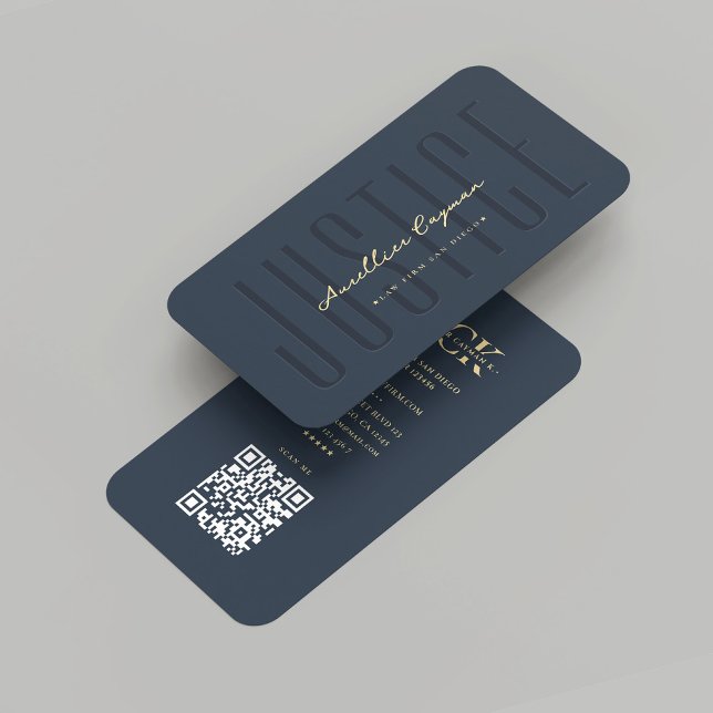 Moderne Anwaltskanzlei Monogram Justice Dark Blue Visitenkarte (Modern Lawyer Monogram Law Firm Justice Dark Blue Business Card
)