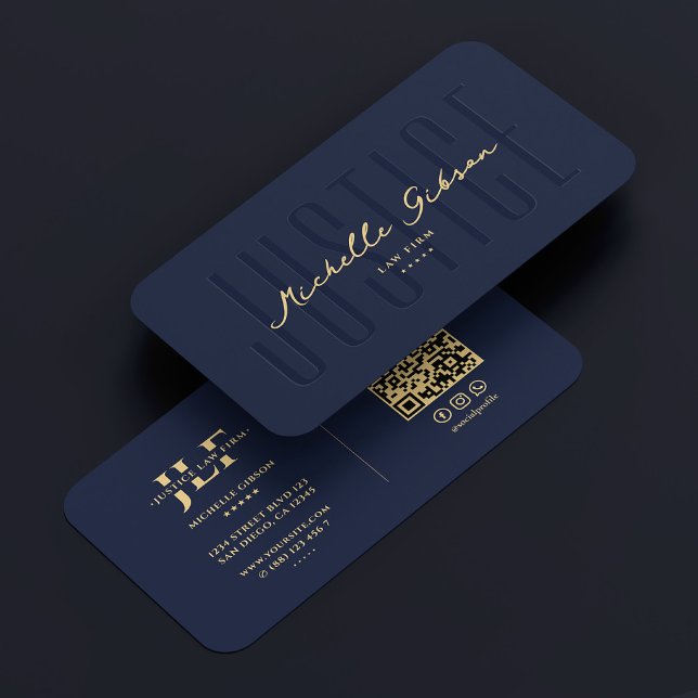 Moderne Anwaltskanzlei Monogram Navy Blue Visitenkarte (Modern Lawyer Attorney Law Firm Monogram Navy Blue Business Card
)