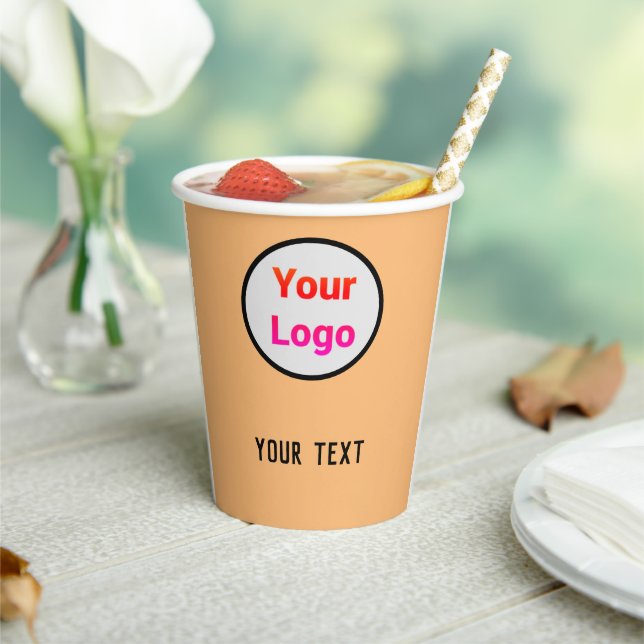 MODERNE ANZEIGEN IHR Logo für Ihre Texttaschen Pappbecher (In Situ)