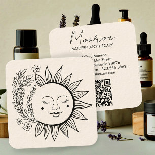 Moderne Apotheke Sonnenblume Floral Boho Elegant Q Quadratische Visitenkarte