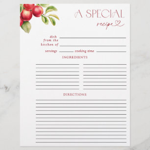 Moderne Apple Brautparty Recipe Binder Page