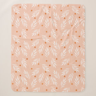 Moderne Apricot-Rosa Blätter Muster Sherpadecke