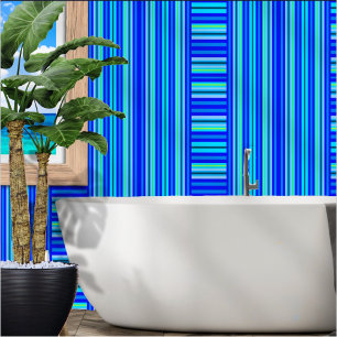Moderne Aqua-Blau-Streifen Tapete
