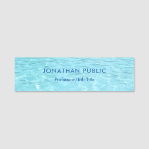 Moderne Aqua Blue Water Nature Elegante Vorlage Namensschild