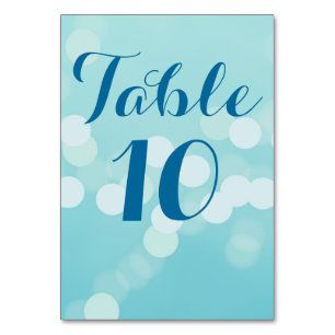 Moderne Aqua Blue Wedding Tischnummer Card