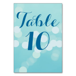 Moderne Aqua Blue Wedding Tischnummer Card