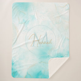 Moderne Aqua Gold Alkohol Am Meer Sherpadecke