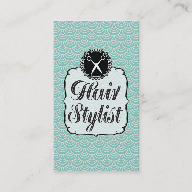 Moderne Aqua Scales Coiffeur Stylo Salon Cartes (Devant)