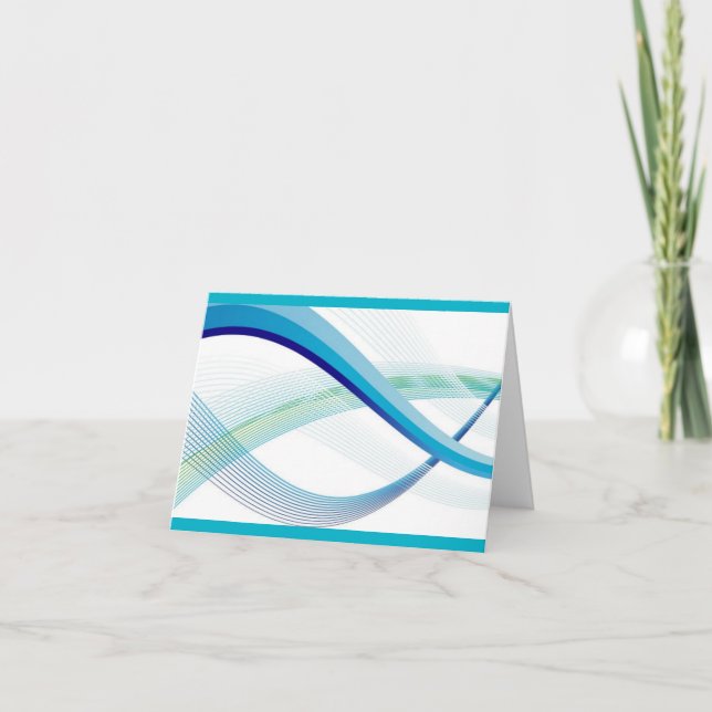 Moderne Aqua Swirl-Mitteilungskarten Dankeskarte (Vorderseite)