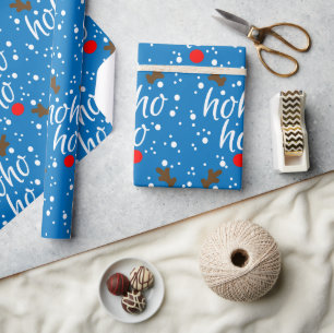 Moderne Aqua-Weihnachten "Ho-Ho-Ho" Schrift Geschenkpapier
