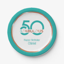 Moderne Aquamarine 50 und fabelhafte 50 Geburtstag
