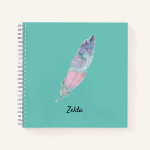 Moderne Aquamarine Blu- und Rosatmosphäre Notizbuch