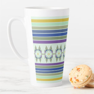 Moderne Aquamarine Blütenpracht Milchtasse